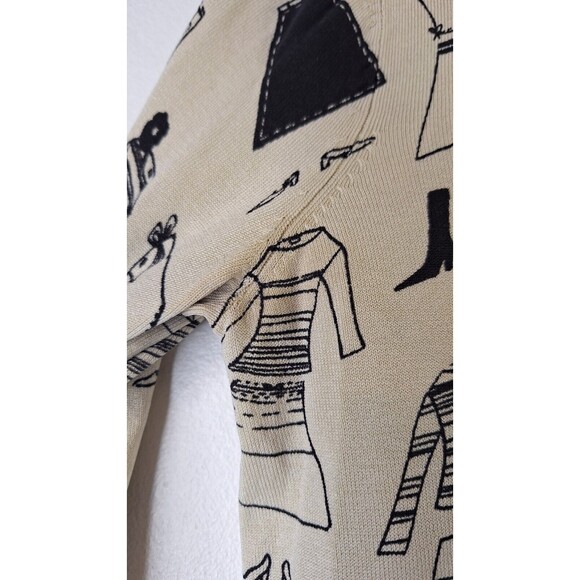 OLIVER PERRY Silk Blend Women's Cardigan Sz L All Over Fashion Print Button Up - Picture 9 of 9